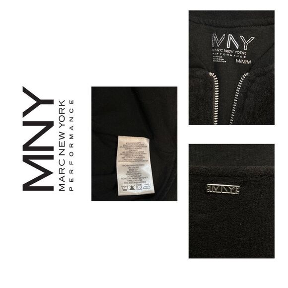 Marc New York Performance Women’s Black Terry Zip Front Jacket - Size M - Picture 4 of 4